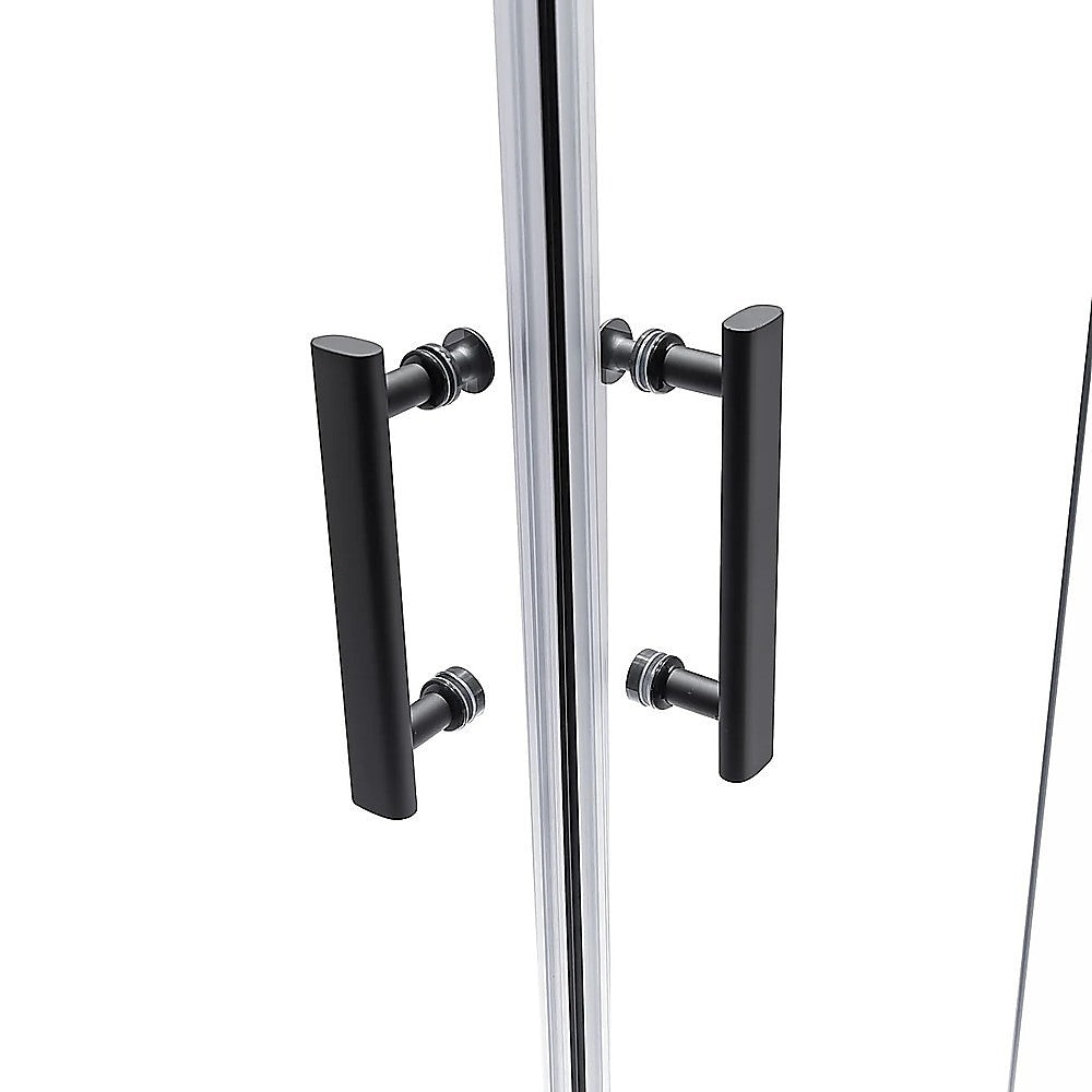 Adjustable 1100x1200mm Double Sliding Door Glass Shower Screen in Black