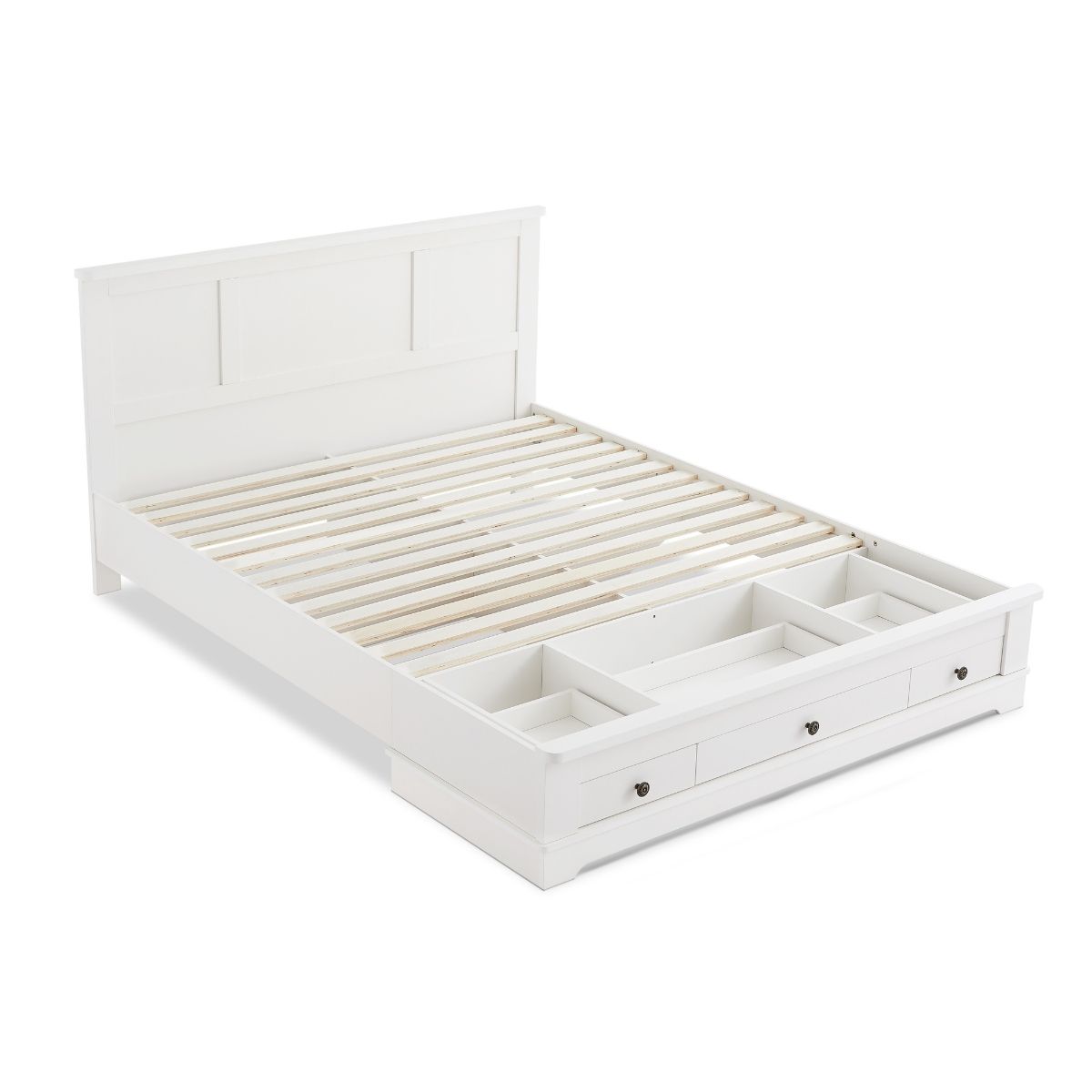 Margaux White Coastal Lifestyle Bedframe with Storage Drawers King