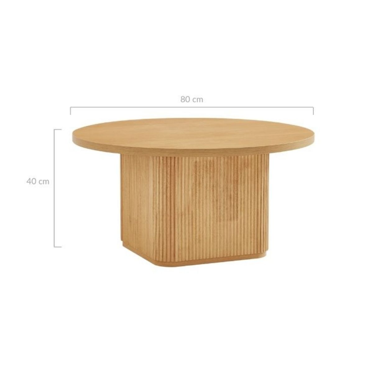 Kate Round Column Coffee Table in Natural