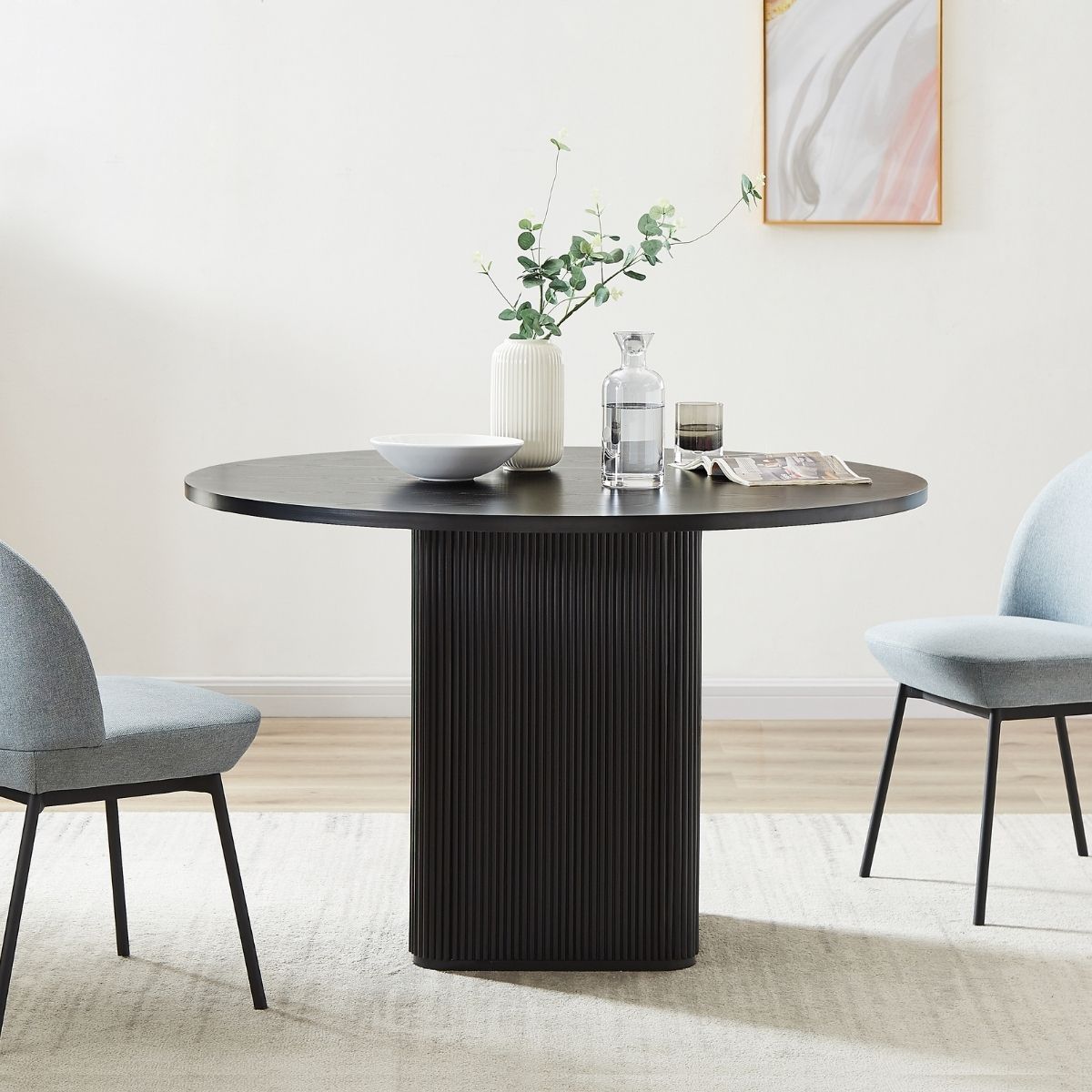 Kate 4 Seater Black Column Dining Table