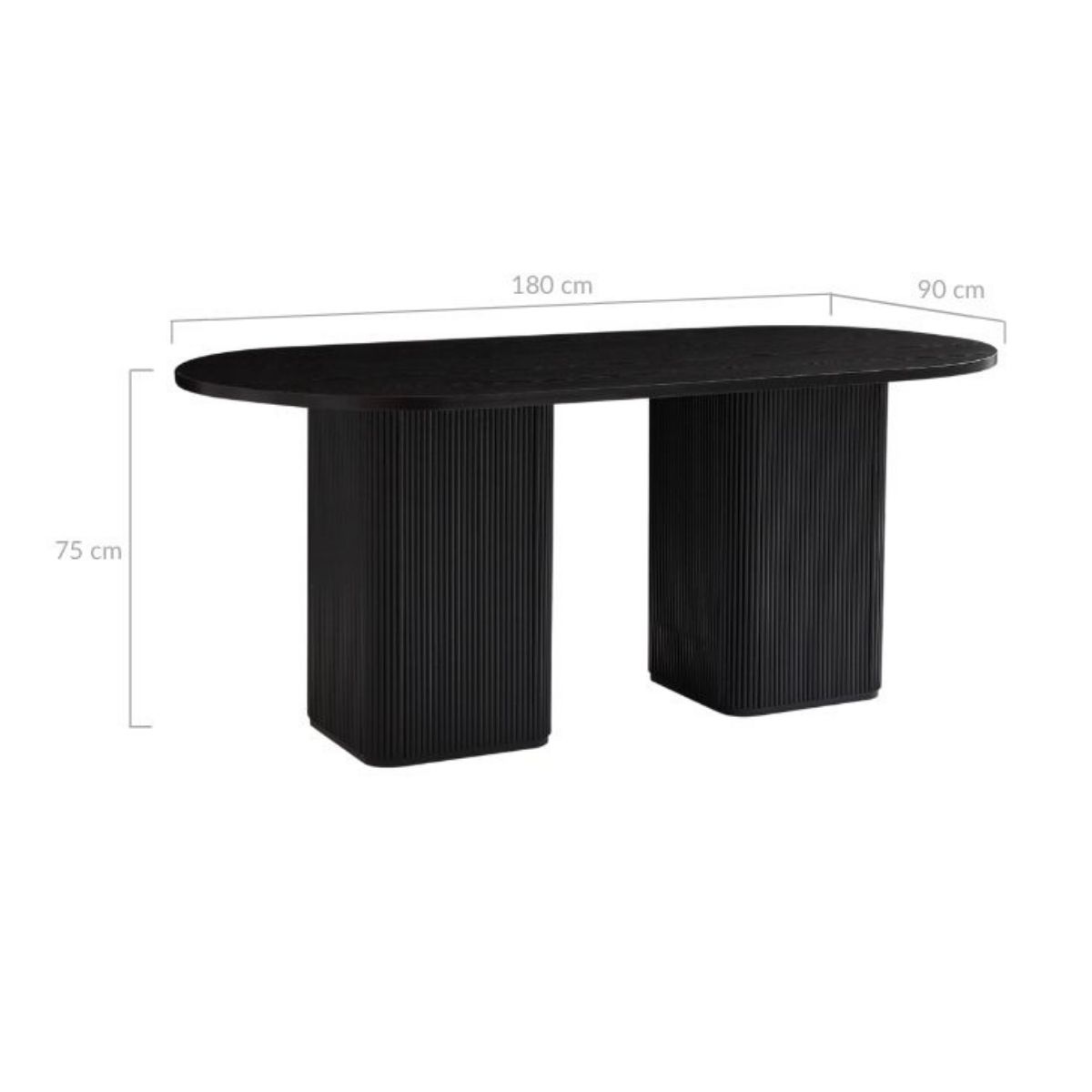 Kate 6 Seater Black Column Dining Table