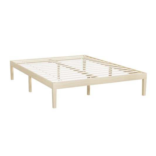 Artiss Bed Frame Double Size Wooden Base Mattress Platform Timber Pine BRUNO