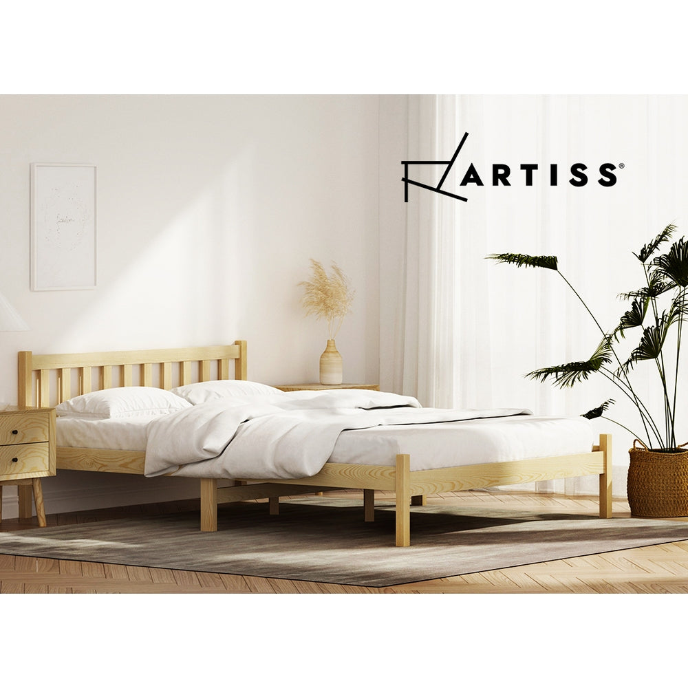 Artiss Bed Frame Double Size Wooden Oak SOFIE