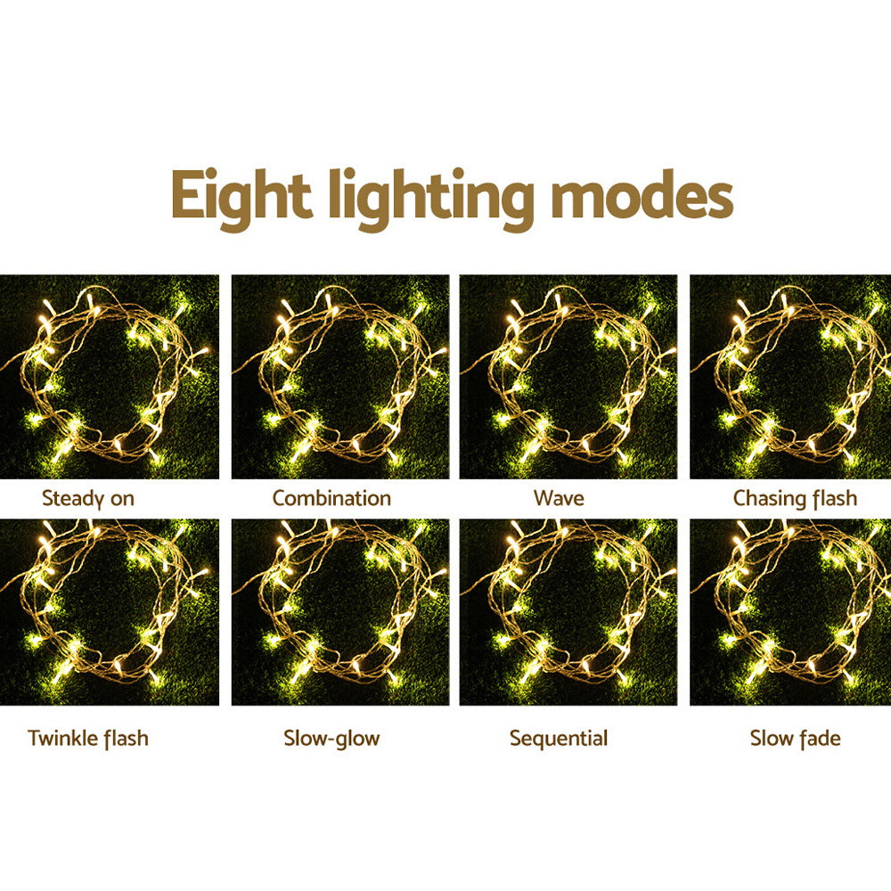 Jingle Jollys Christmas Lights 6Mx3M 600 LED Curtain Light Decorations Warm